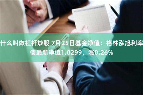 什么叫做杠杆炒股 7月25日基金净值：格林泓旭利率债最新净值1.0299，涨0.26%