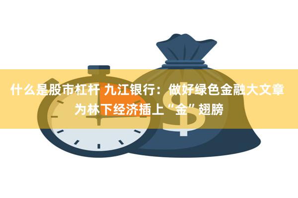 什么是股市杠杆 九江银行：做好绿色金融大文章 为林下经济插上“金”翅膀