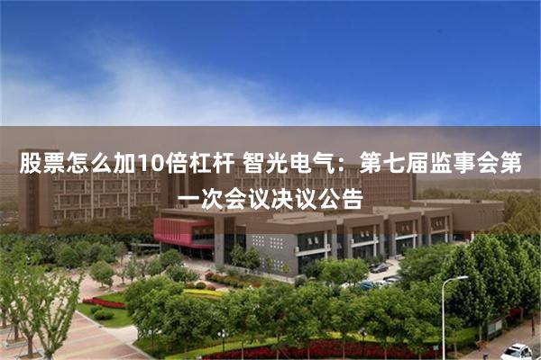 股票怎么加10倍杠杆 智光电气：第七届监事会第一次会议决议公告