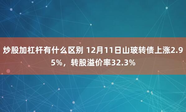 炒股加杠杆有什么区别 12月11日山玻转债上涨2.95%，转股溢价率32.3%