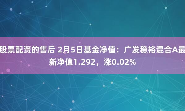 股票配资的售后 2月5日基金净值：广发稳裕混合A最新净值1.292，涨0.02%