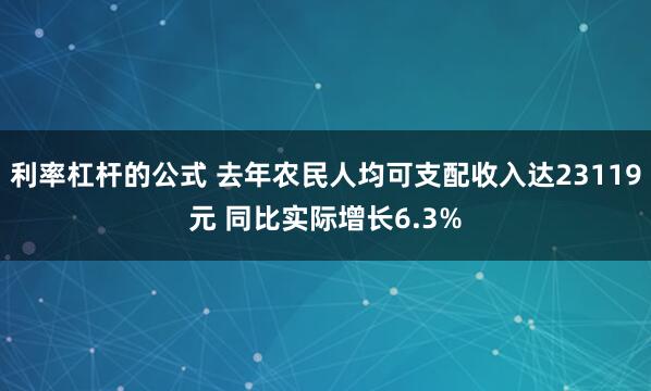 利率杠杆的公式 去年农民人均可支配收入达23119元 同比实际增长6.3%